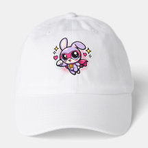 Süße Kawaii Superhelden-Hasen-Baseballmütze für Ki