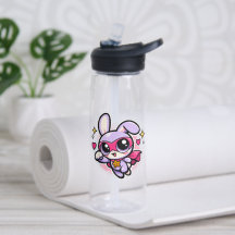 Süße Kawaii-Superhelden-Hasen-Wasserflasche