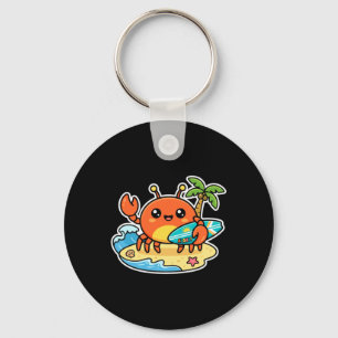 Süße Kawaii Surfcrab Aloha Strand Sommer Schlüsselanhänger