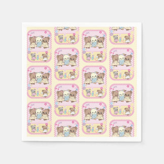 Süße kawaii Teddybären Mädchen lustig koreanischer Serviette
