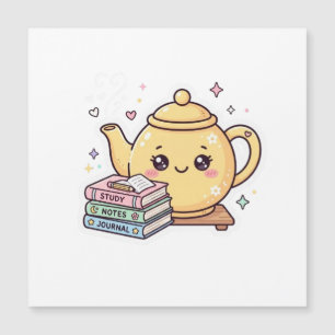 Süße Kawaii Teekanne Lesezeichen Notizbuch Aufkleb Magnetkarte