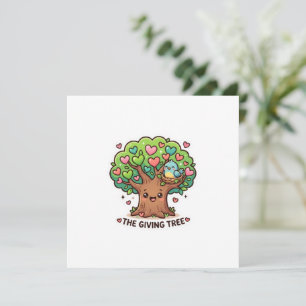 Süße Kawaii-The-Giving-Tree-Herz-Blätter-Güte  Menükarte