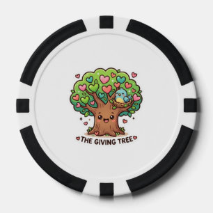Süße Kawaii-The-Giving-Tree-Herz-Blätter-Güte Pokerchips
