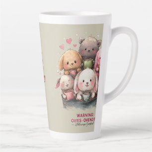 Süße Kawaii-Tier-Wasserfarben-Illustration Milchtasse