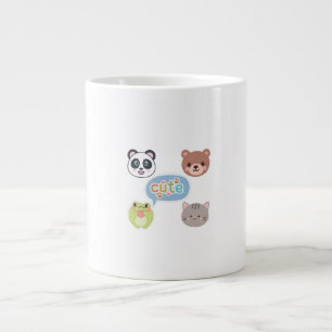 Süße Kawaii-Tiergesichter Ansprechendes Cartoon- Jumbo-Tasse