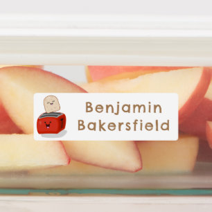 Süße kawaii Toast rot Toaster Cartoon personalisie Etiketten