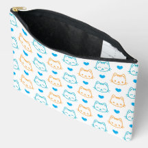 Süße Kawaii Türkis und Orange Katzen-Gesichter-Mus