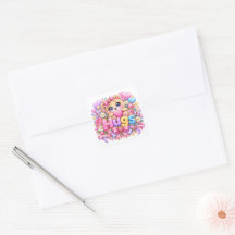 Süße Kawaii Umarmungen Teddybär Pastell Rosa Flora