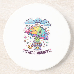 Süße Kawaii Verspreite Freundlichkeit Regenschirm Getränkeuntersetzer