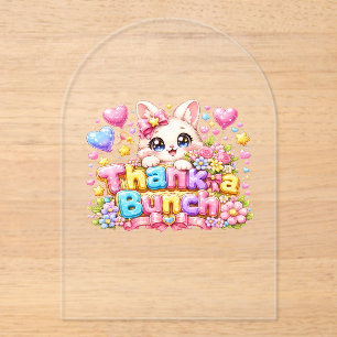 Süße Kawaii Vielen Dank Kätzchen Name Pastell Rosa Acryleinladungen