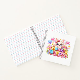 Süße Kawaii Vielen Dank Kätzchen Name Pastell Rosa Notizbuch