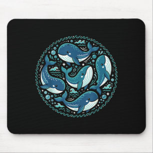 Süße kawaii Wale Muster Ozean Tier Meer Mousepad