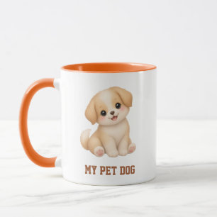 Süße Kawaii-Welpen-Hund-Zweifarben-Kaffeetasse Tasse