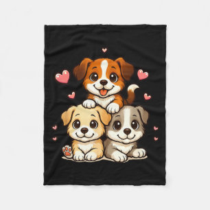 Süße kawaii Welpen neko lustiges Hunde Liebhaber G Fleecedecke