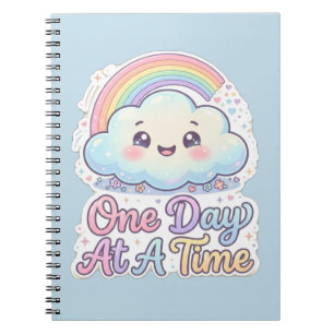 Süße Kawaii-Wolke Regenbogen Ein Tag Nach Dem Ande Notizblock