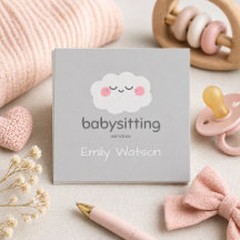 Süße Kawaii-Wolke Rosa Grau Babysitterin