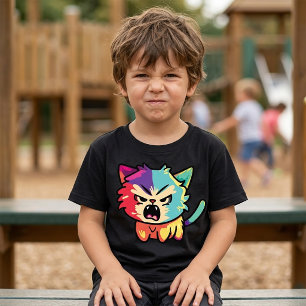 Süße Kawaii wütende Katze - Pop Art fauchende Kitt T-Shirt