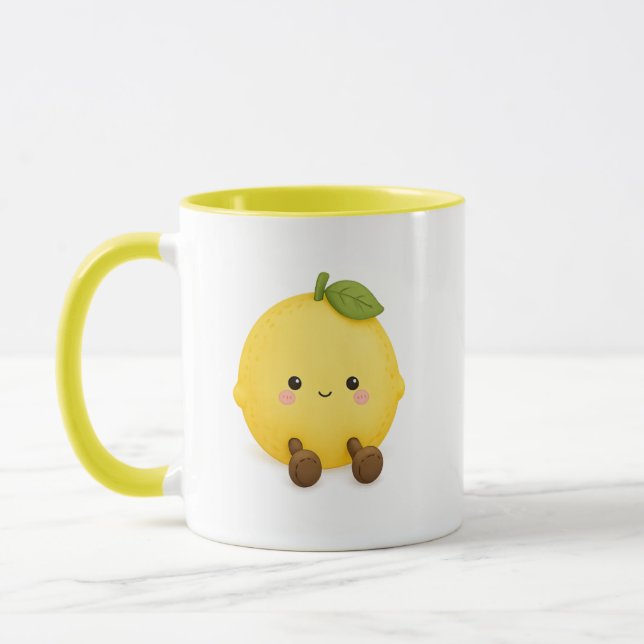 Süße Kawaii-Zitronen-Kaffeetasse Tasse (Links)
