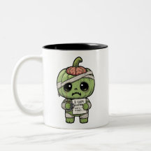 Süße Kawaii Zombie-Kürbis-Kaffeeverrückte Zweifarb