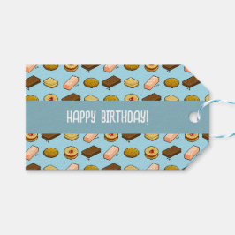 Süße Kekse Alles Gute zum Geburtstag! Pixel-Muster Geschenkanhänger