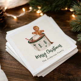 Süße Kekse und Kakao Weihnachtsgrüße Feiertag Serviette