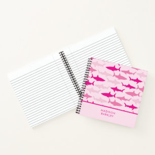 Süße Kids mit rosa Haien Notizbuch