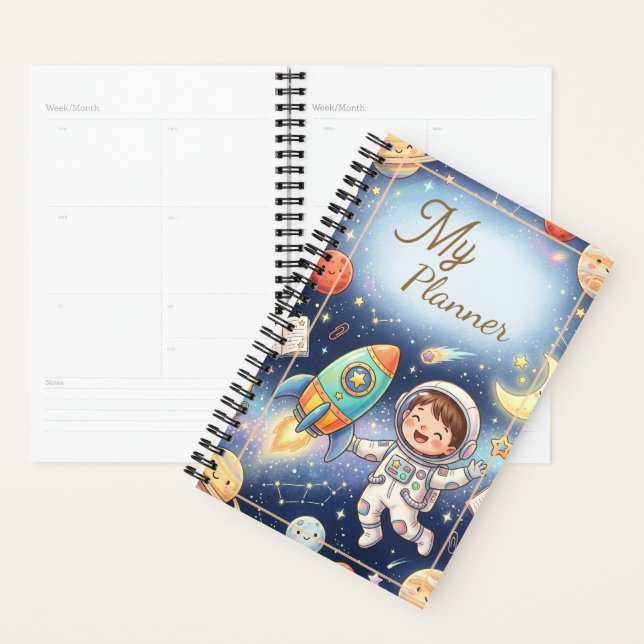 Süße Kids SPACE Abenteuer Planer Notizbuch  (Anzeige)
