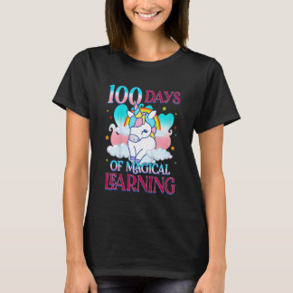 Süße Kinder 100 Tage Schule Einhorn Mädchen Lehrer T-Shirt