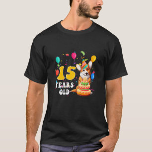 Süße Kinder 15 Jahre alte Mops-Hund 15. Geburtstag T-Shirt