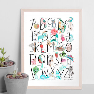 Süße Kinder ABC Alphabet   Kinder Wandkunst Poster