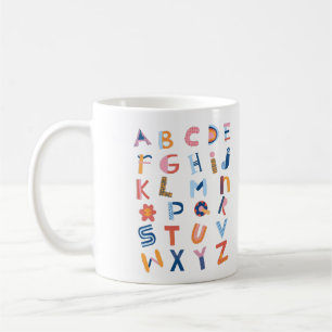 Süße Kinder ABC Englisch Alphabet Lehrer Kaffeetasse