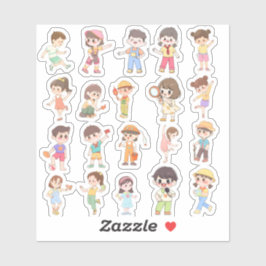 Süße Kinder Aktivitäts Vinyl Aufkleber