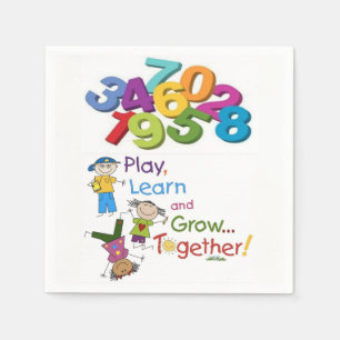 Süße Kinder Alphabet Zahlen Papiertücher Serviette