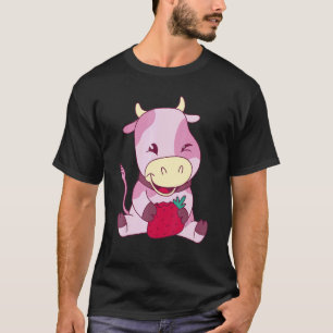Süße Kinder Baby Kuh Erdbeere T-Shirt