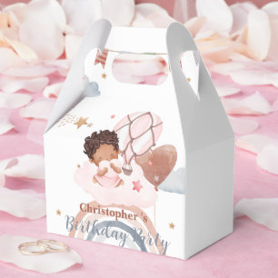 Süße Kinder Ballon Afroamerikanische Mädchen Gebur Geschenkschachtel