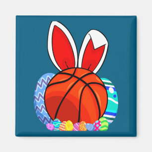 Süße Kinder Basketball Osterei Hase T-Shirt  Magnet