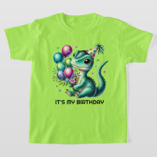 Süße Kinder Blasenparty Geburtstag Dinosaurier T-Shirt
