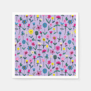 Süße Kinder Blumenmuster Serviette