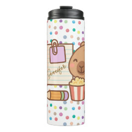 Süße Kinder Capybara Popcorn Snack Zeit Thermosbecher