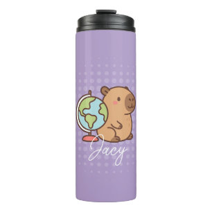Süße Kinder Capybara Schule Thermosbecher