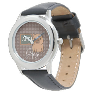 Süße Kinder Capybara Schulzeit Armbanduhr