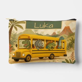 Süße Kinder Dinosaurier Schulbus Personalisiert Zubehörtasche