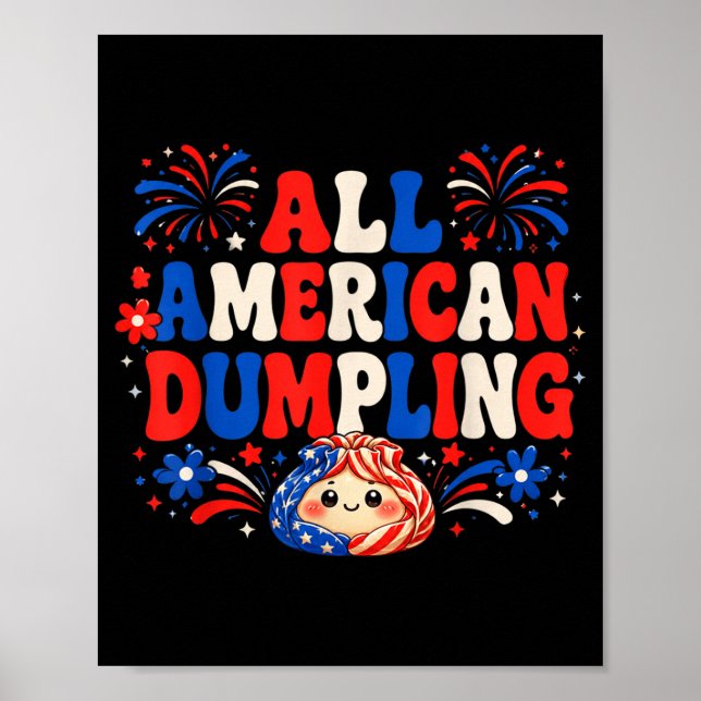 Süße Kinder Ed Amerikanischer Dumpling 4. Juli Mäd Poster (Vorne)