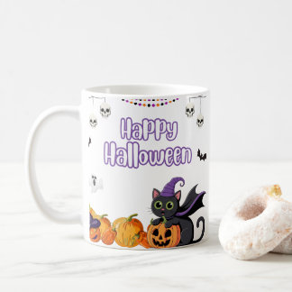 Süße Kinder Frohes Halloween Schwarze Katzen Kaffeetasse