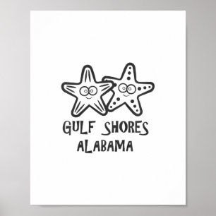 Süße Kinder Gulf Shores Alama Urlaub Mädchen Junge Poster
