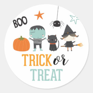 Süße Kinder Halloween Geburtstag Streich oder Saß  Runder Aufkleber