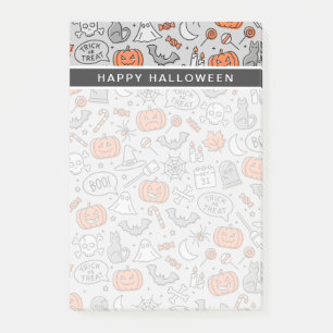 Süße Kinder Halloween-Kritzelmuster Post-it Klebezettel
