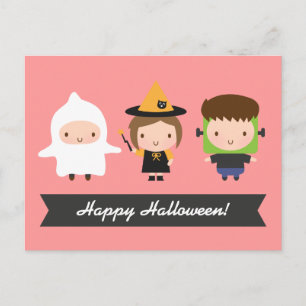Süße Kinder Halloween-Süßigkeiten oder Saures Postkarte