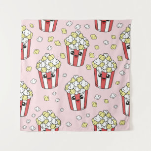 Süße Kinder Muster Farbiger Popcorn auf dem abstra Wandteppich