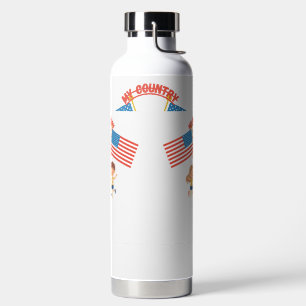 Süße Kinder USA-Flagge Mein Land Wasserflasche   P Trinkflasche